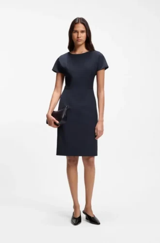 Slim-fit dress in Italian stretch wool
