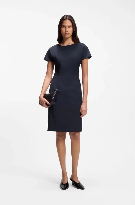Slim-fit dress in Italian stretch wool Slim-fit dress in Italian stretch wool