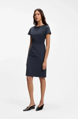 Slim-fit dress in Italian stretch wool