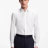 Slim-fit dress shirt in easy-iron stretch cotton Slim-fit dress shirt in easy-iron stretch cotton