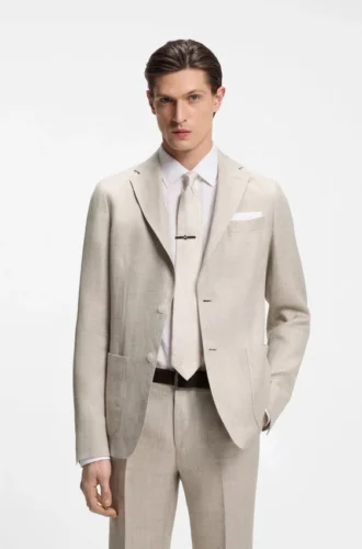 Slim-fit jacket in a linen blend