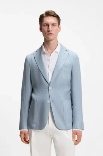 Slim-fit jacket in a linen blend