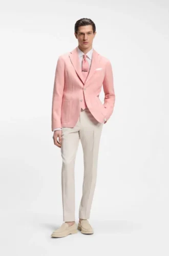Slim-fit jacket in a linen blend