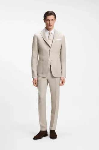 Slim-fit jacket in a linen blend