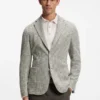Slim-fit jacket in a patterned cotton blend Slim-fit jacket in a patterned cotton blend