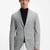 Slim-fit jacket in a patterned cotton blend Slim-fit jacket in a patterned cotton blend