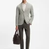 Slim-fit jacket in a patterned cotton blend Slim-fit jacket in a patterned cotton blend
