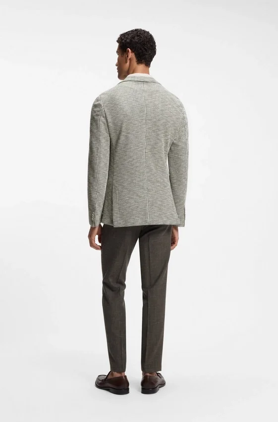 Slim-fit jacket in a patterned cotton blend Slim-fit jacket in a patterned cotton blend