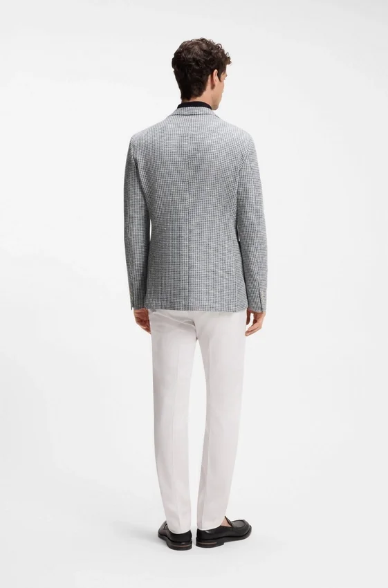 Slim-fit jacket in a patterned cotton blend Slim-fit jacket in a patterned cotton blend