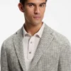 Slim-fit jacket in a patterned cotton blend Slim-fit jacket in a patterned cotton blend