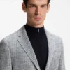 Slim-fit jacket in a patterned cotton blend Slim-fit jacket in a patterned cotton blend