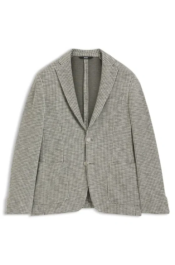 Slim-fit jacket in a patterned cotton blend Slim-fit jacket in a patterned cotton blend