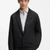 Slim-fit jacket in cotton-blend jersey