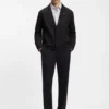 Slim-fit jacket in cotton-blend jersey