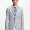 Slim-fit jacket in linen, silk and cotton