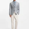 Slim-fit jacket in linen, silk and cotton