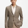 Slim-fit jacket in micro-patterned cotton