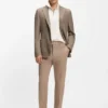 Slim-fit jacket in micro-patterned cotton