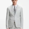 Slim-fit jacket in patterned linen Slim-fit jacket in patterned linen