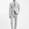 Slim-fit jacket in patterned linen Slim-fit jacket in patterned linen