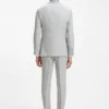 Slim-fit jacket in patterned linen Slim-fit jacket in patterned linen