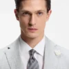 Slim-fit jacket in patterned linen Slim-fit jacket in patterned linen