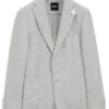 Slim-fit jacket in patterned linen Slim-fit jacket in patterned linen