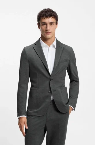 Slim-fit jacket in performance-stretch fabric