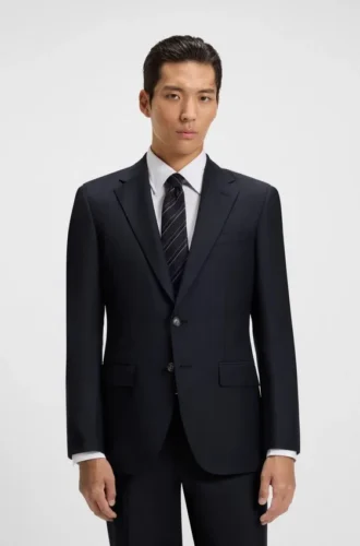 Slim-fit jacket in stretch wool
