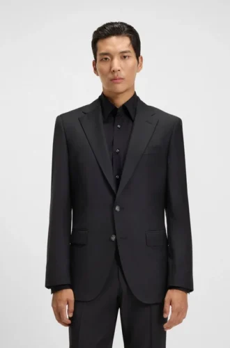 Slim-fit jacket in stretch wool