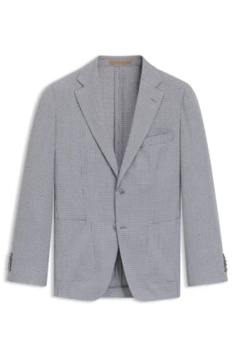 Slim-fit jacket in virgin wool and silk