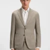 Slim-fit jacket in virgin wool and silk