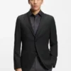Slim-fit jacket in virgin wool and silk