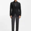 Slim-fit jacket in virgin wool and silk