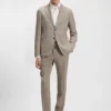 Slim-fit jacket in virgin wool and silk