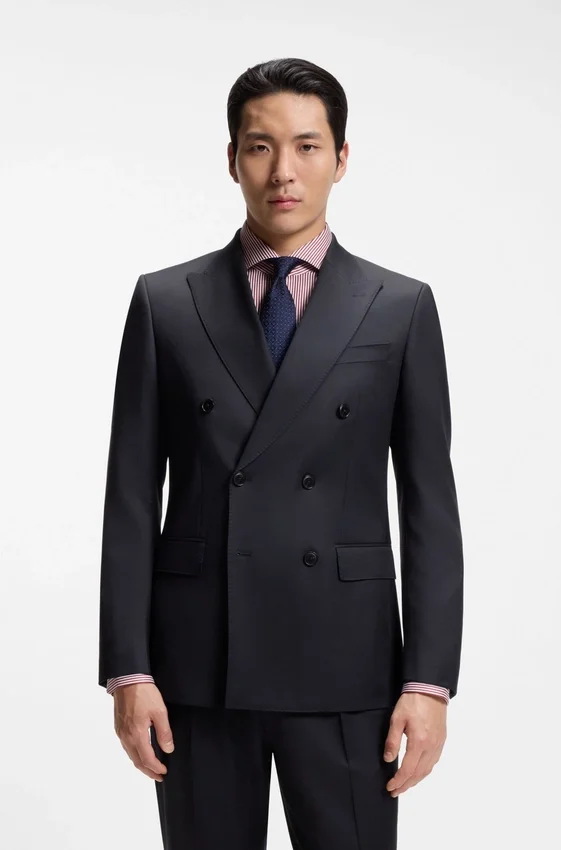 Slim-fit jacket in virgin wool serge Slim-fit jacket in virgin wool serge