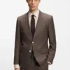 Slim-fit jacket in virgin wool, silk and linen Slim-fit jacket in virgin wool, silk and linen