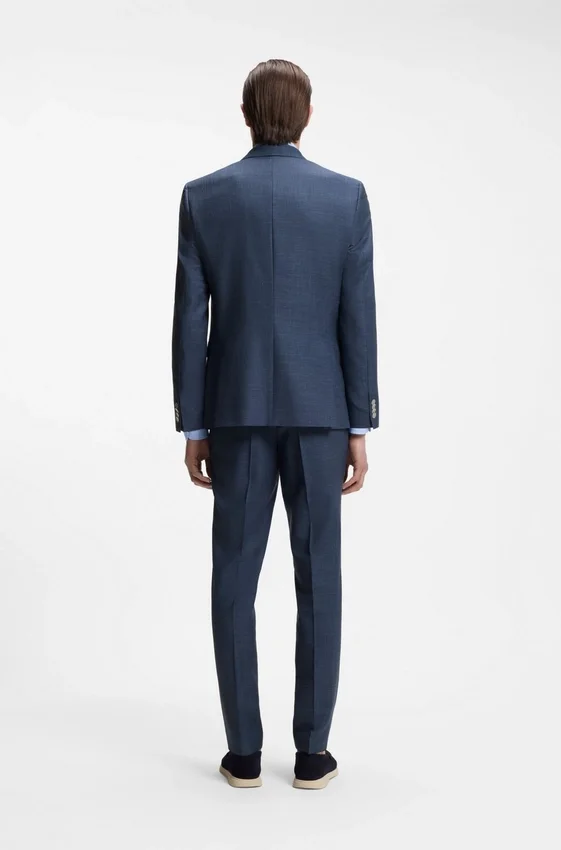 Slim-fit jacket in virgin wool, silk and linen Slim-fit jacket in virgin wool, silk and linen