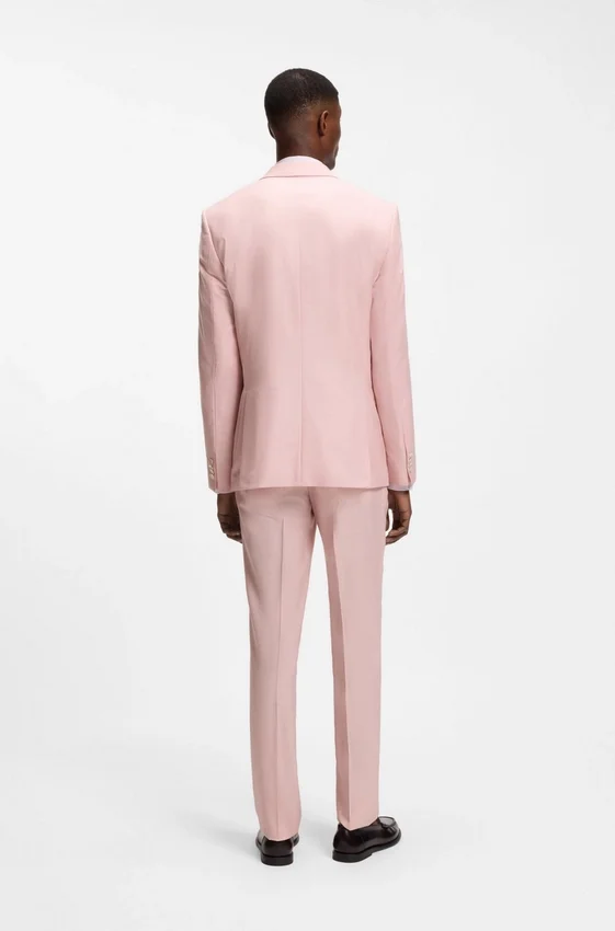 Slim-fit jacket in virgin wool, silk and linen Slim-fit jacket in virgin wool, silk and linen
