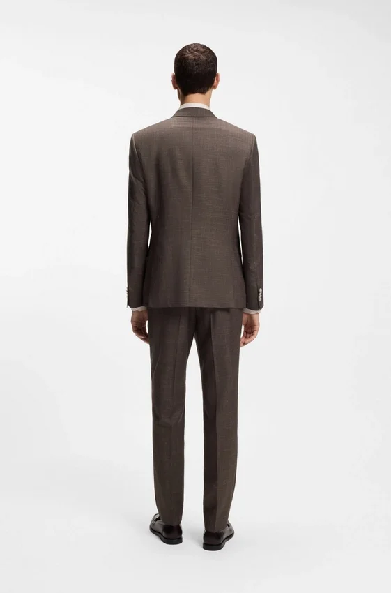 Slim-fit jacket in virgin wool, silk and linen Slim-fit jacket in virgin wool, silk and linen