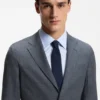 Slim-fit jacket in virgin wool, silk and linen