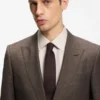 Slim-fit jacket in virgin wool, silk and linen Slim-fit jacket in virgin wool, silk and linen