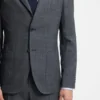 Slim-fit jacket in virgin wool, silk and linen