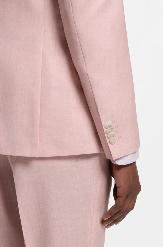 Slim-fit jacket in virgin wool, silk and linen Slim-fit jacket in virgin wool, silk and linen