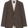Slim-fit jacket in virgin wool, silk and linen Slim-fit jacket in virgin wool, silk and linen