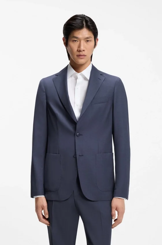 Slim-fit jacket in washable virgin wool Slim-fit jacket in washable virgin wool