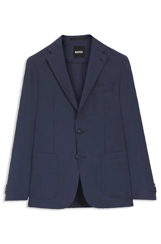 Slim-fit jacket in washable virgin wool Slim-fit jacket in washable virgin wool