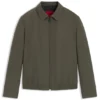 Slim-fit jacket in wool-blend poplin