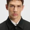 Slim-fit jacket in wool-blend poplin