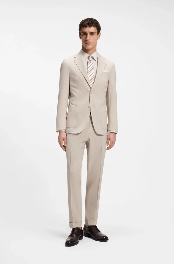 Slim-fit jacket in wool-blend seersucker Slim-fit jacket in wool-blend seersucker